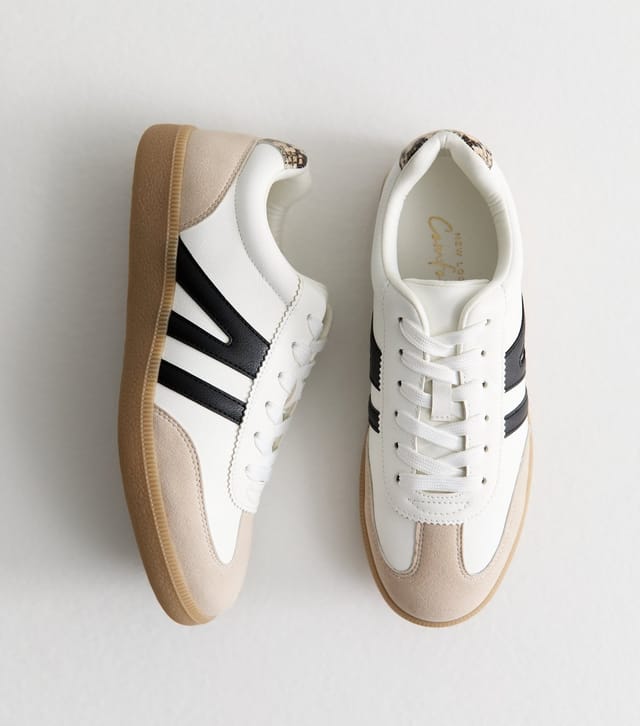 New Look Women's Black Faux Suede Panelled Trainers Vegan New Look - 2