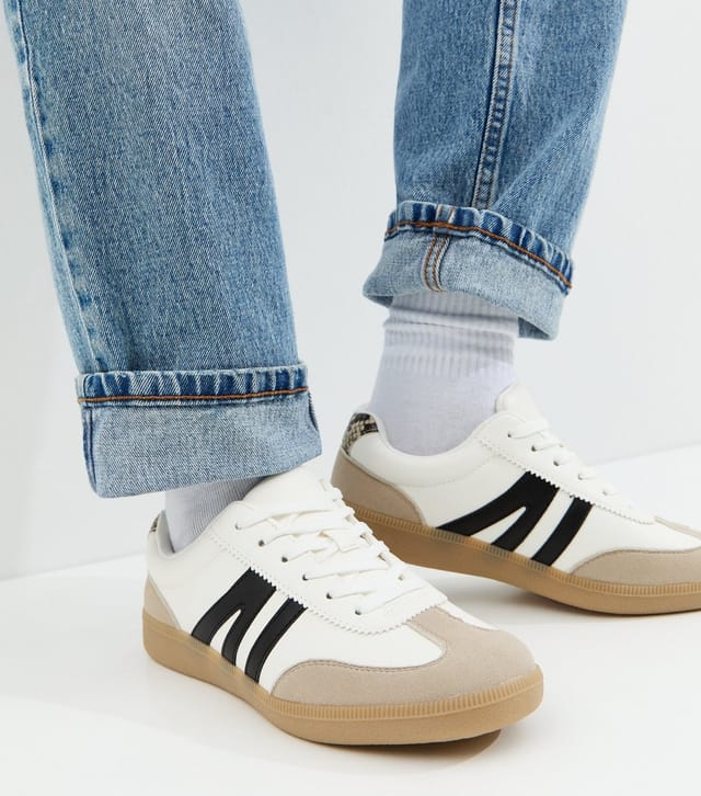 New Look Women's Black Faux Suede Panelled Trainers Vegan New Look - 3