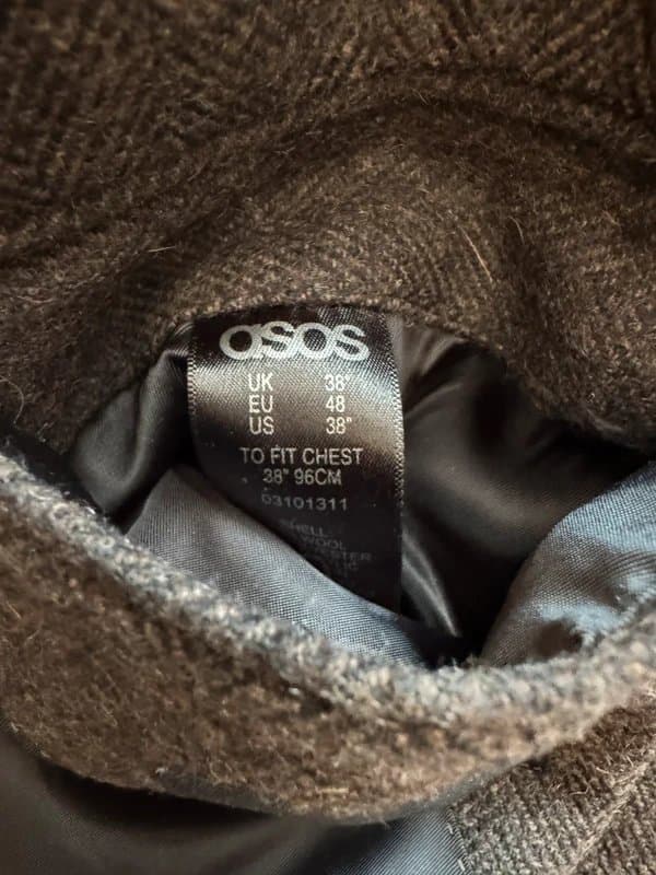 ASOS ASOS brown herringbone tweed suit jacket