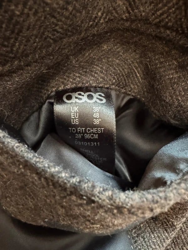 ASOS ASOS brown herringbone tweed suit jacket - 1