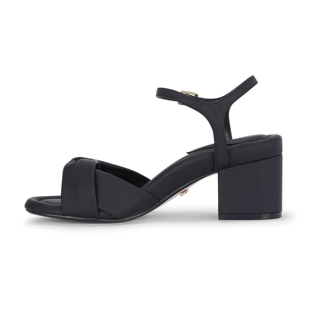 MALOW LONDON MALOW LONDON Women's Bella Heeled Sandals Buckle Strap PU Open Toe Block Heel Shoes in Black - 2