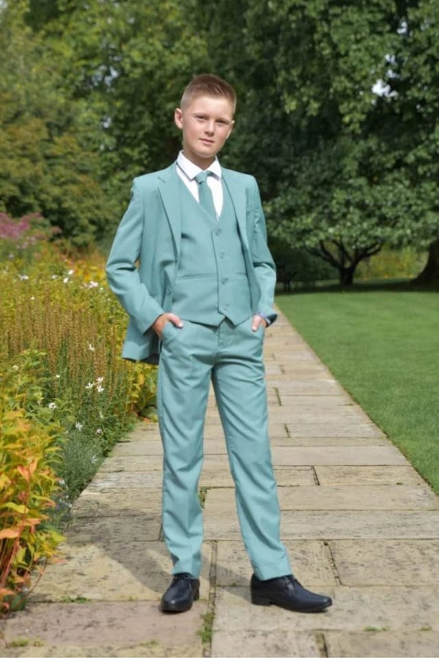 Vivaki Vivaki Men's 5 Piece Sage Suit in Light Green - 2