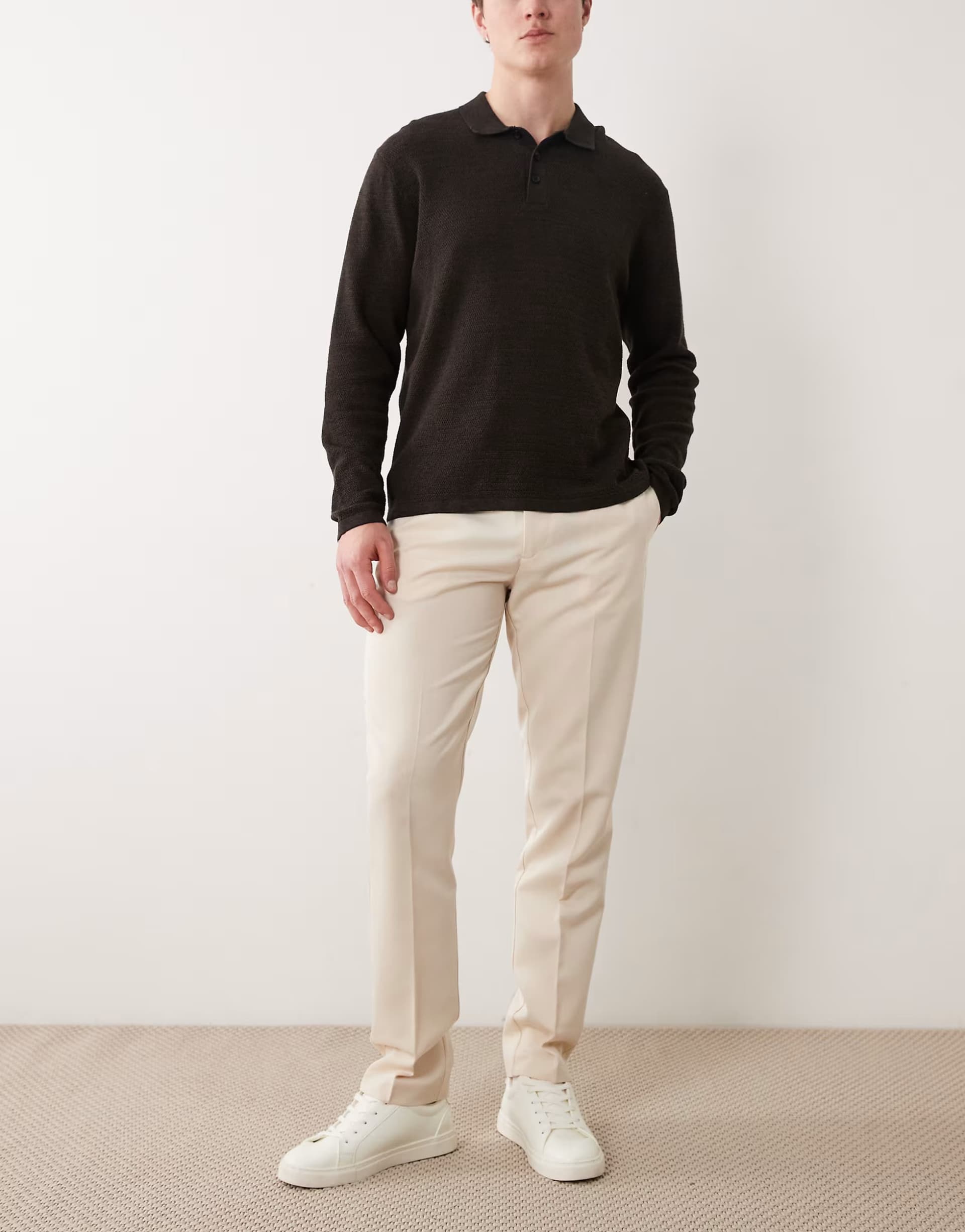 ASOS ASOS DESIGN smart slim trousers in ecru