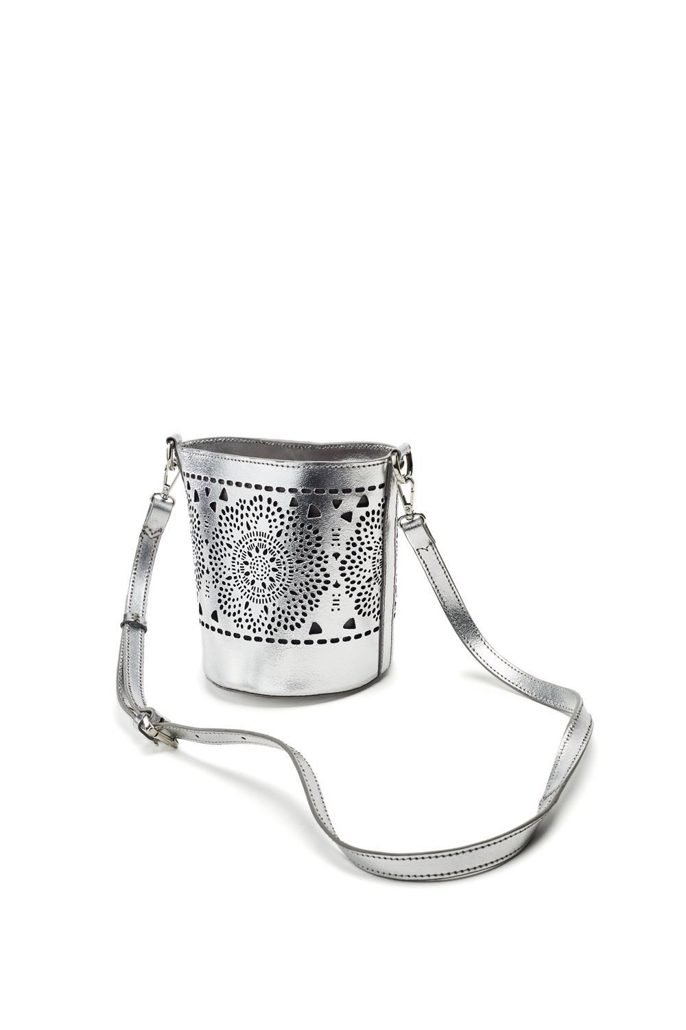Moda In Pelle Moda In Pelle Women's 'Eudia Bag' Leather Shoulder Bag in Silver - 2