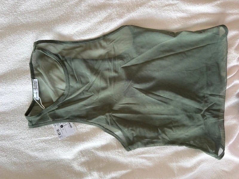 Bershka Fern Green Mesh Bodysuit