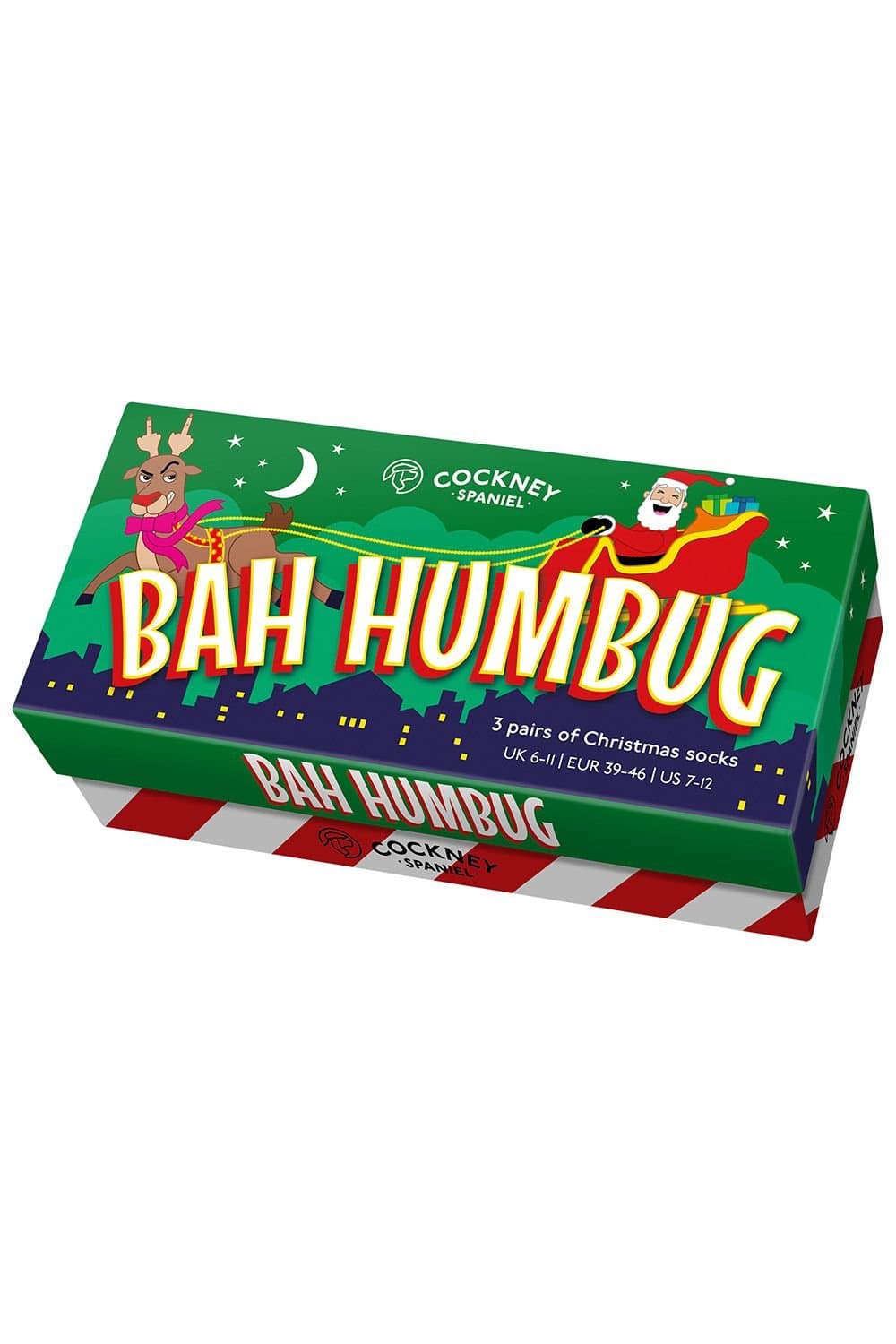Sock Academy Sock Academy Men's Bah Humbug Christmas Socks Set of 3
