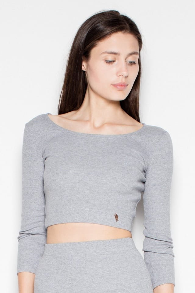 Love Lace Love Lace Women's Cotton Crop Top & Pencil Skirt Set in Grey - 2