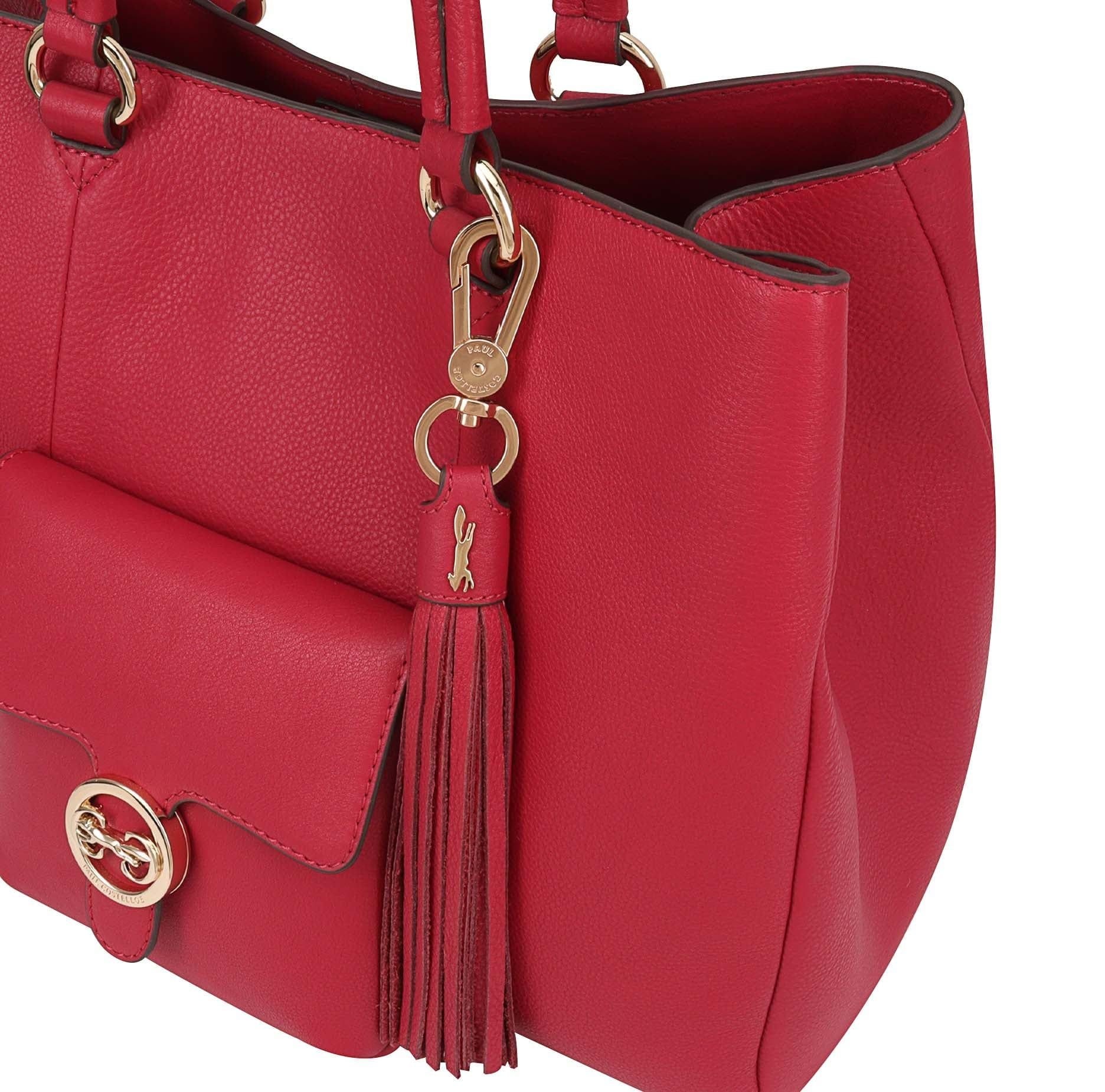 Paul Costelloe Paul Costelloe Women's Shebelle Leather Shoulder Bag in Cerise - 4