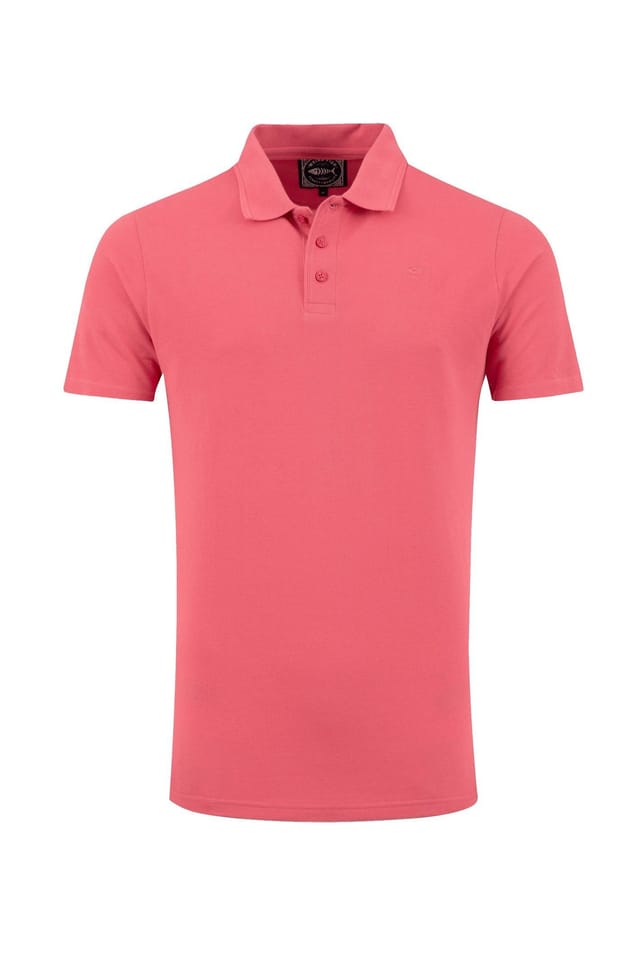 Weird Fish Weird Fish Men's Giles Pique Polo Shirt in Dark Pink - 2