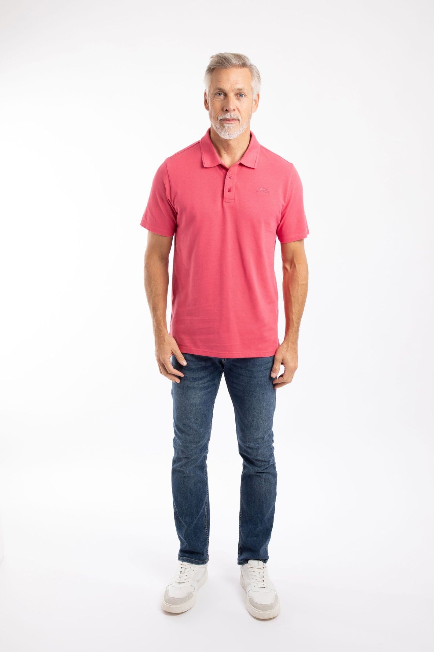 Weird Fish Weird Fish Men's Giles Pique Polo Shirt in Dark Pink - 4