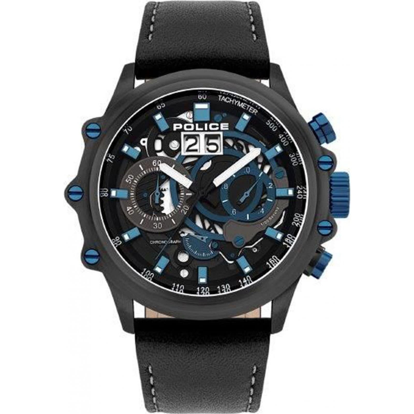 Police Police Men's PL.16018JSU-02 48mm Quartz Watch in Black