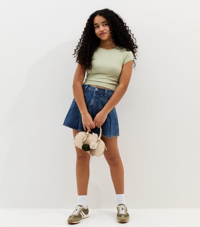 New Look Girls' Light Khaki Ruched Side Cap Sleeve T-Shirt New Look - 3