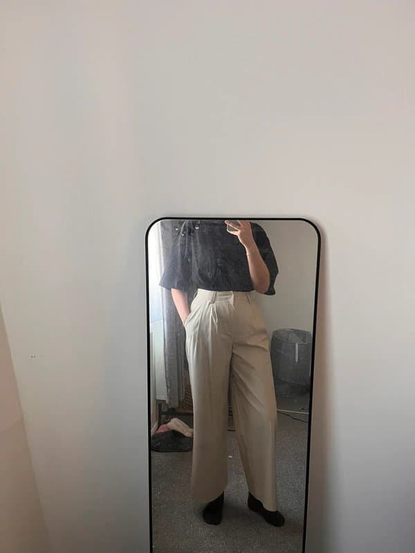 ASOS Design ASOS Design Cream Faux Leather Trousers