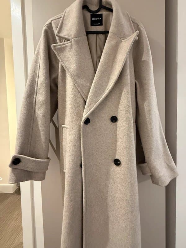 Bershka Bershka Beige Long Belted Coat | Size M | Excellent Condition