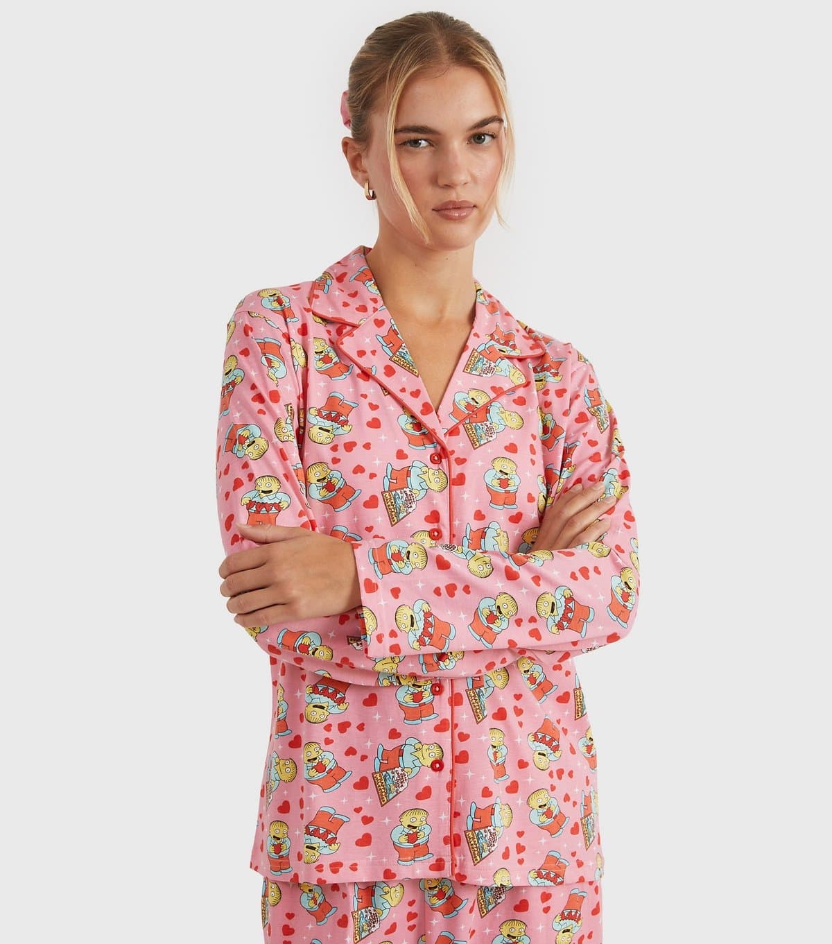 Skinnydip Women's Pink Simpsons Ralph Shirt and Trousers Pyjama Set Skinnydip New Look