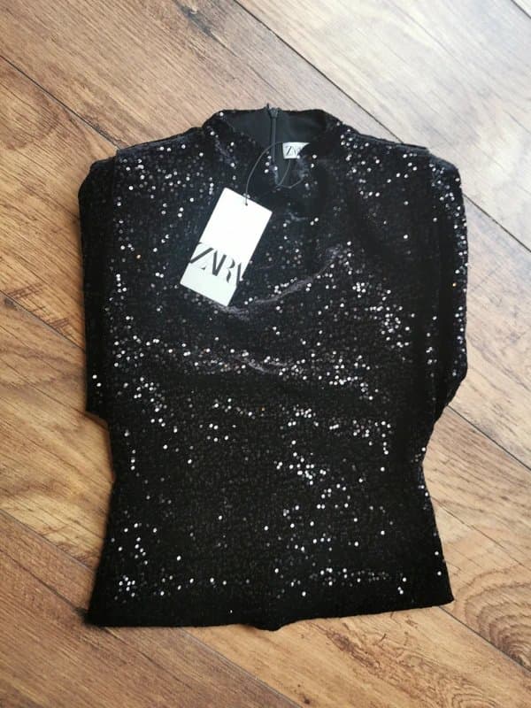 Zara Zara sequin top zara top zara velvet