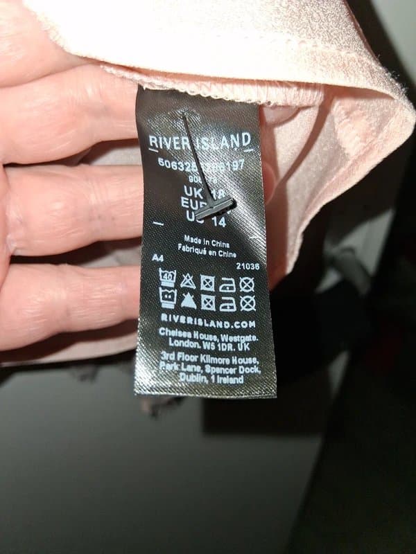 River Island River Island Signature rose pink frilly dress size 18.