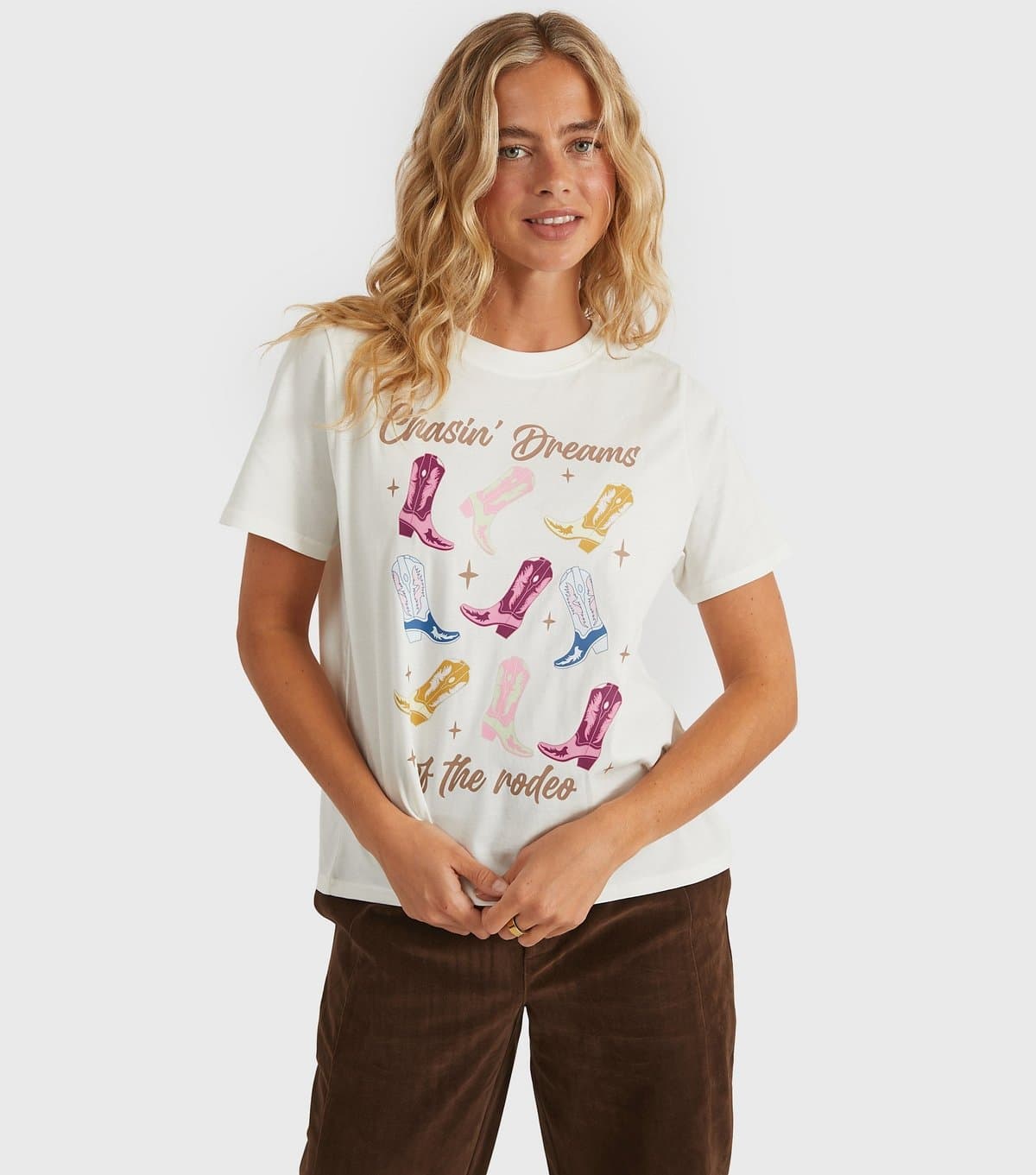 Custard Women's Clothing White Chasing Dreams T-Shirt Custard New Look