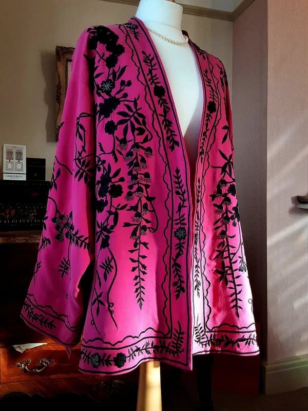 EAST East, vintage, 100% silk, embroidered, and embellished kimono jacket M