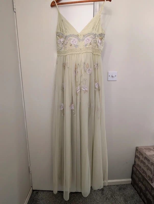 ASOS Pearl embellished with floral embroidery maxi dress