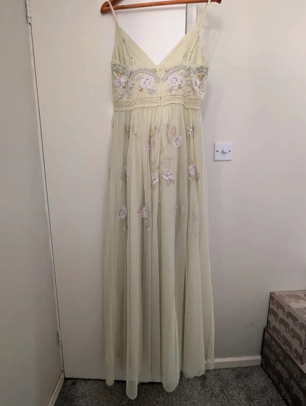ASOS Mint Pearl Embellished Floral Embroidery Maxi Dress