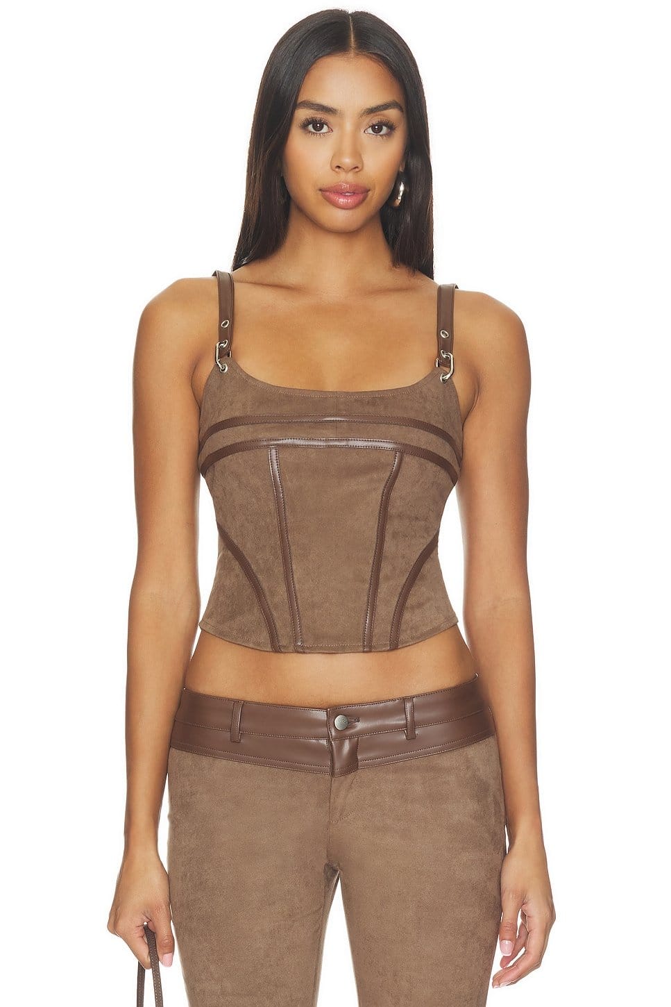 revolve Viviane Suede Corset Top - 1