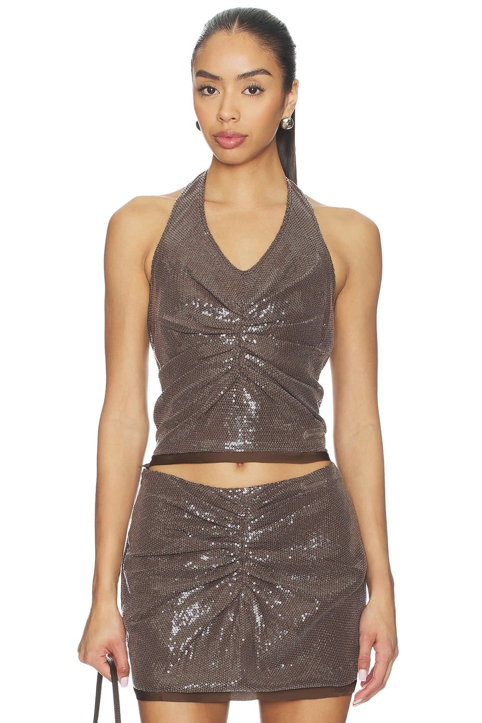 revolve Gather Sequin Halter Top