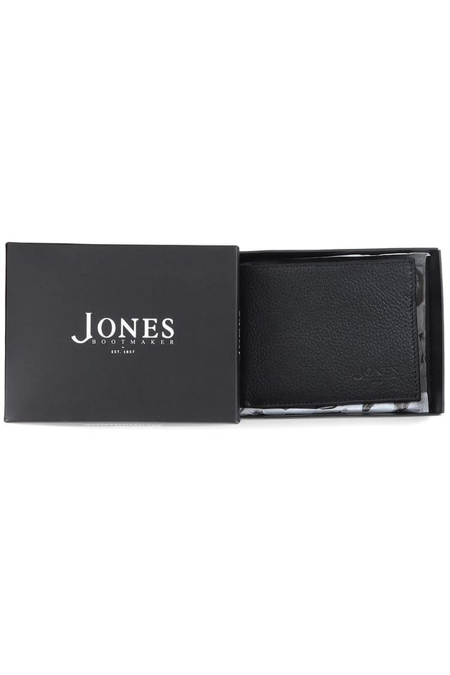 Jones Bootmaker Jones Bootmaker Men's Leather Fold Over Wallet in Black - 2