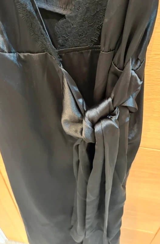 Never Fully Dressed Never fully dressed satin wrap dress black size 14