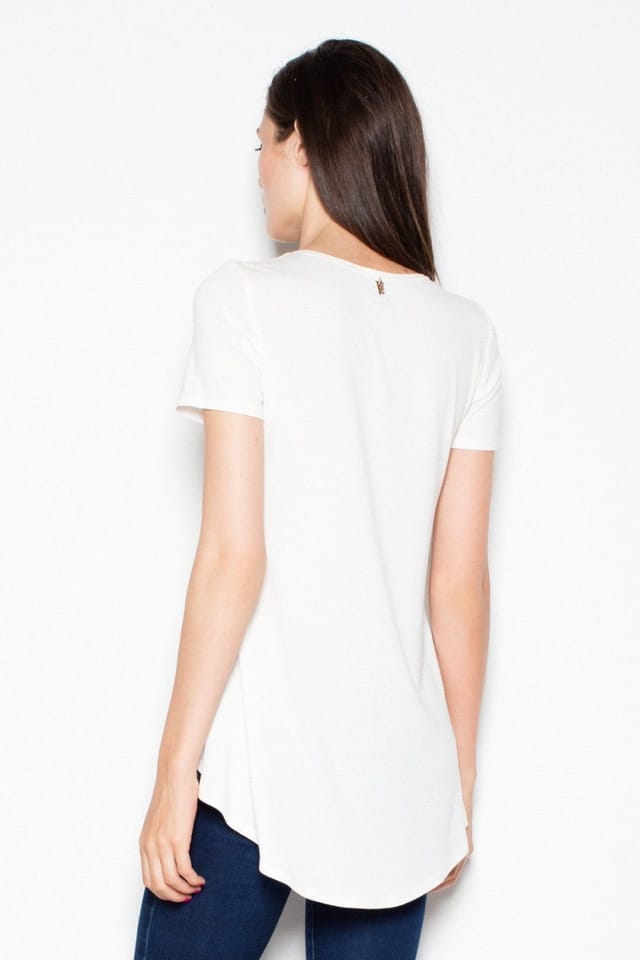 Love Lace Love Lace Women's Asymmetrical Overlap Front Blouse in White - 3