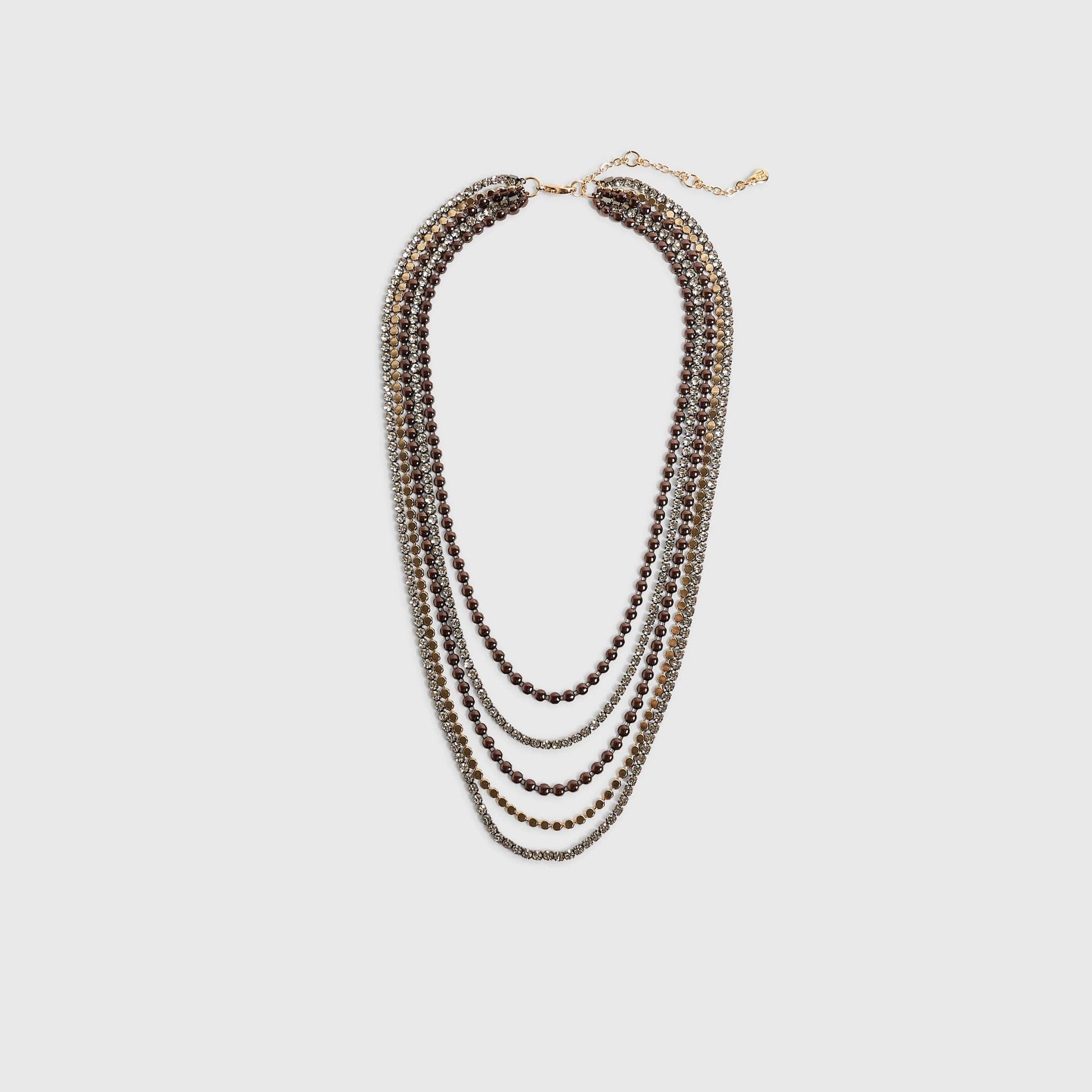 River Island River Island Womens Brown Metal Multi Mixed Chain Necklace