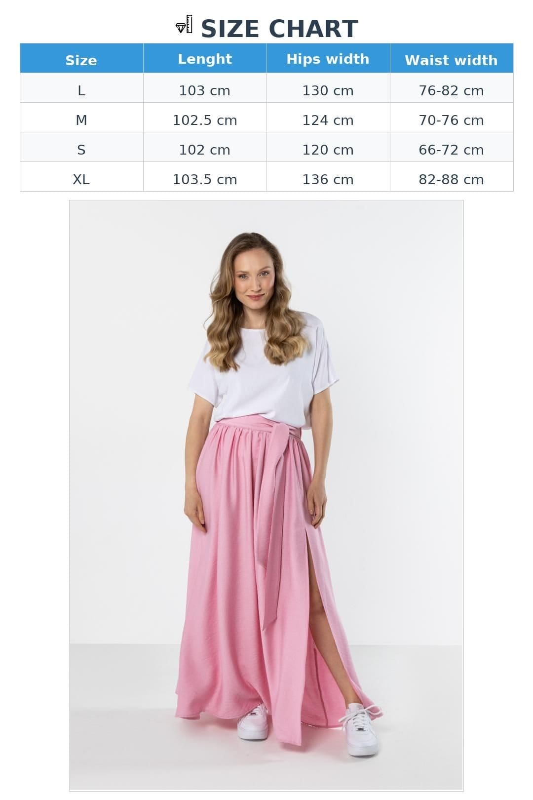 Love Lace Love Lace Women's Flowy High Waist Maxi Skirt with Tie in Pink - 4