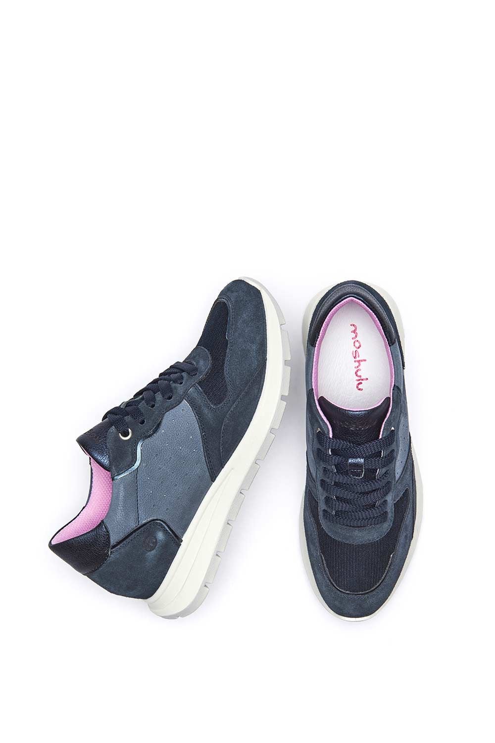 Moshulu Moshulu Women's 'Teresa' Lace Up Mesh Panel Trainers in Indigo - 2