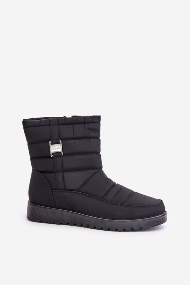 Love Lace Love Lace Women's Snow Boots Waterproof Fur Lined Side Zipper Reinforced Heel in Black - 2