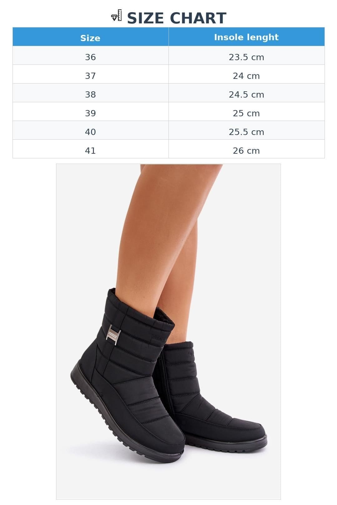 Love Lace Love Lace Women's Snow Boots Waterproof Fur Lined Side Zipper Reinforced Heel in Black - 4