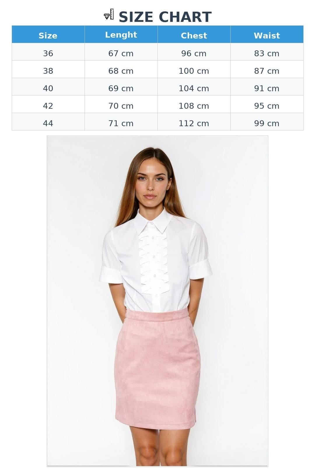 Love Lace Love Lace Women's Cotton Pleated Short Sleeve Office Shirt in White - 4