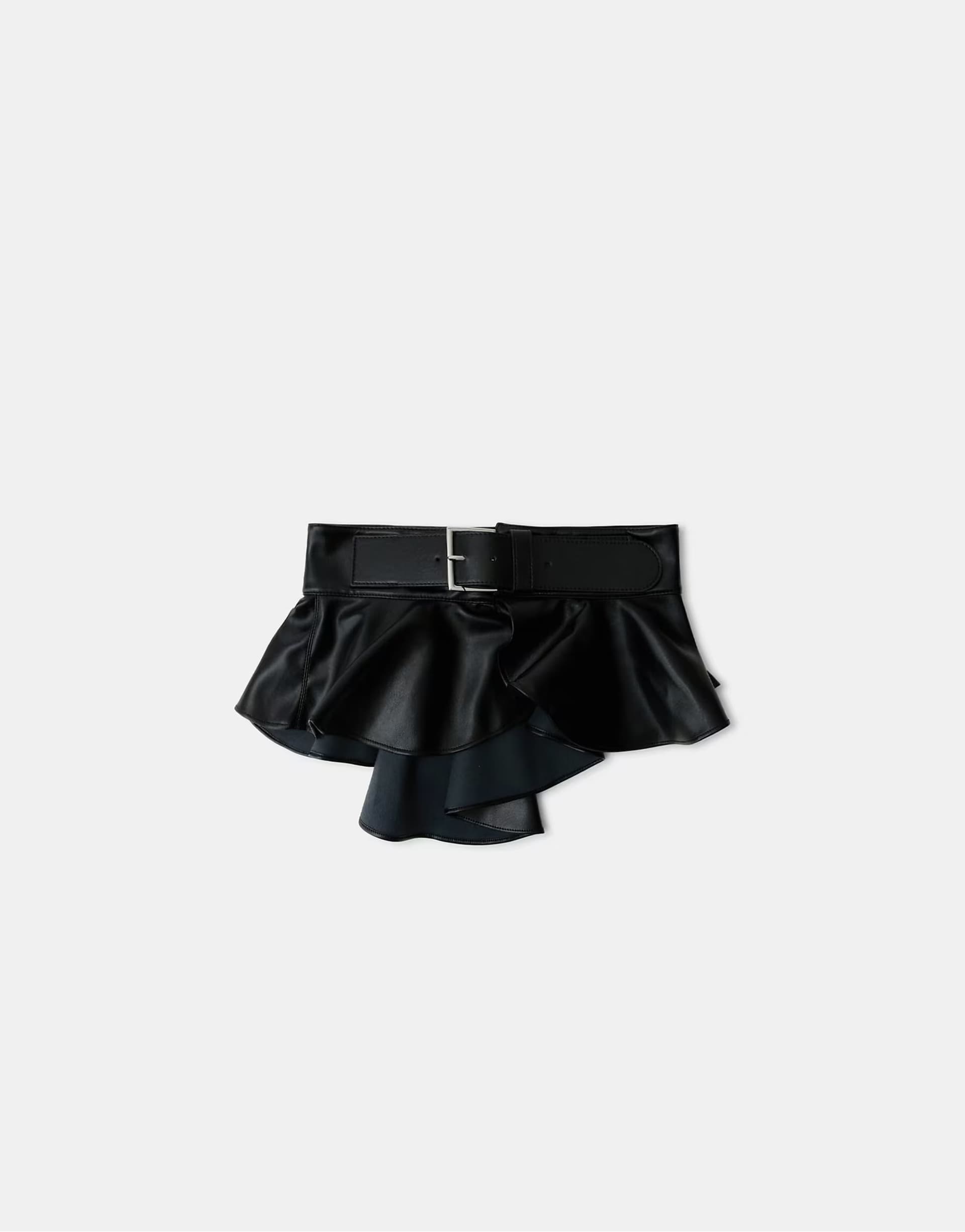 ASOS Stradivarius Leather effect skirt belt in black
