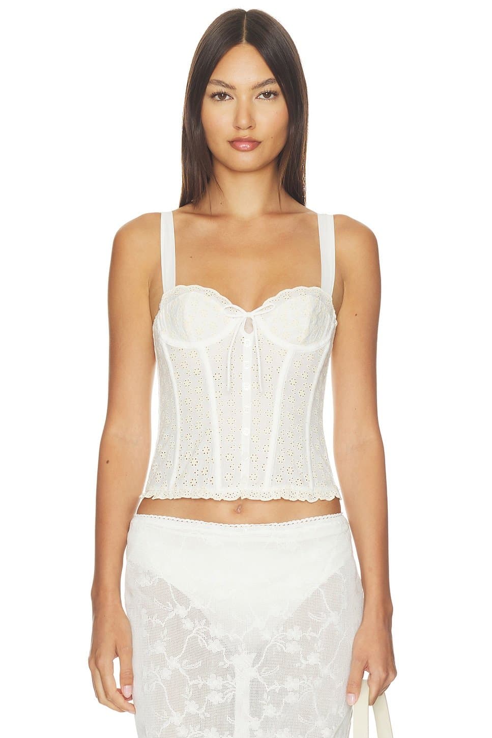 revolve Eyelet Rose Bustier