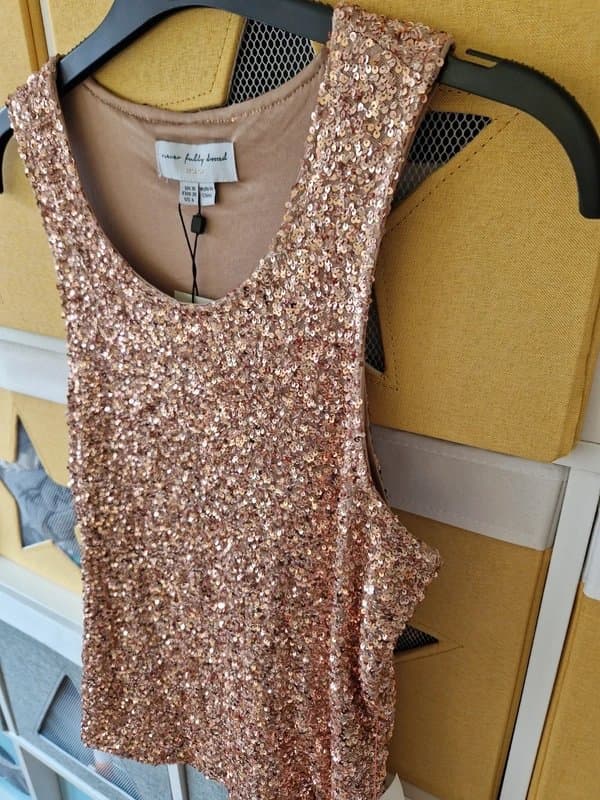 Never Fully Dressed Never fully dressed women's Gold Sequin Tank Top size 10 BNWT