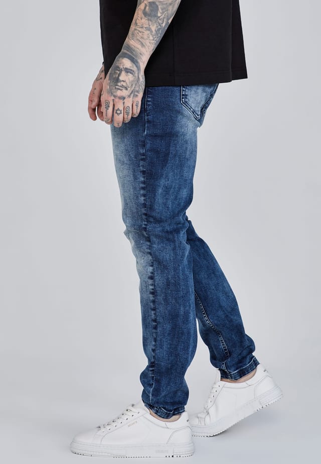 SikSilk SikSilk Men's Distressed Slim Fit in Blue - 2