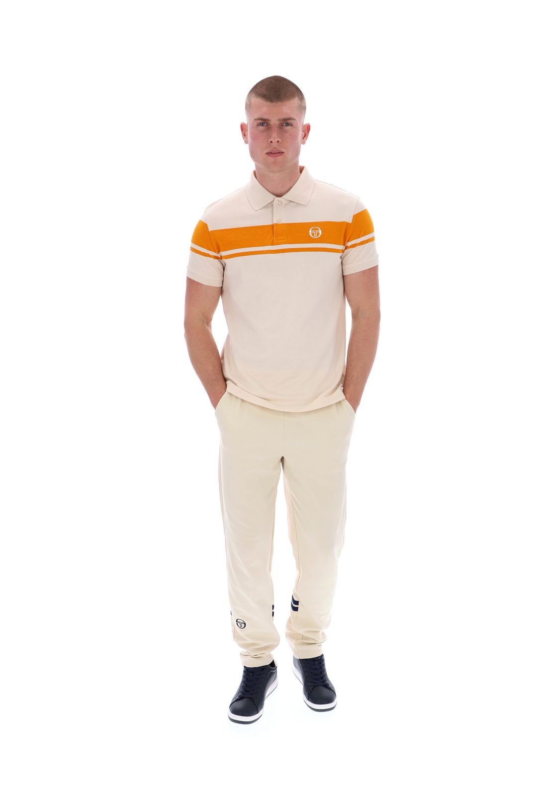 Sergio Tacchini Sergio Tacchini Men's Young Line Polo Shirt Sand/Orange in Sand - 4