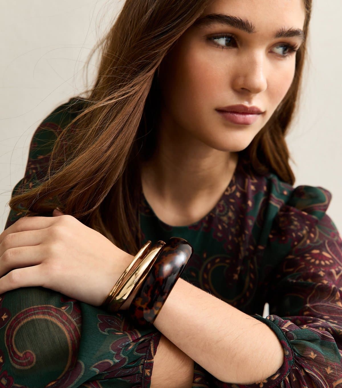 New Look Brown Pack of 3 Mixed Size Tortoiseshell Bracelets New Look