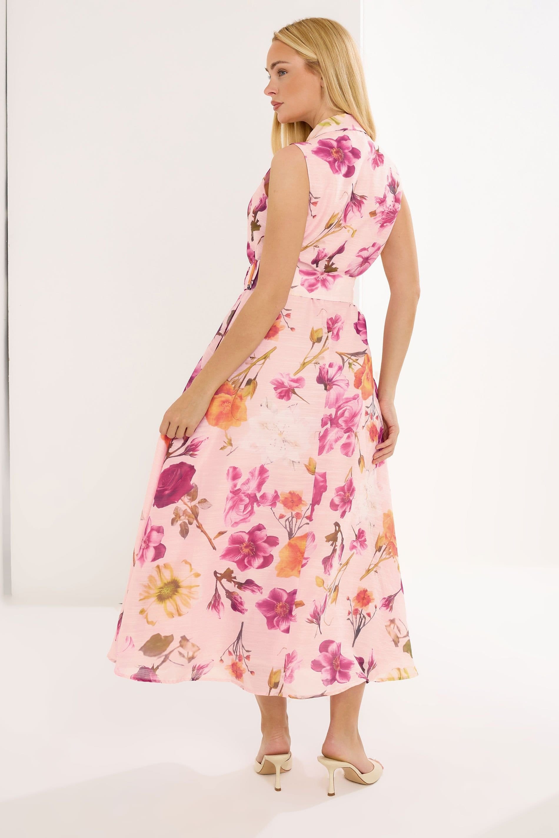 Star By Julien Macdonald Star by Julien Macdonald Women's Floral Sleeveless Maxi Shirt Dress in Baby Pink - 4