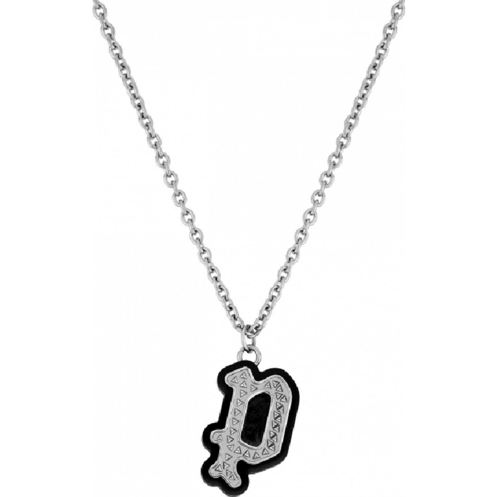 Police Police Men's Silver Necklace with Letter D Pendant