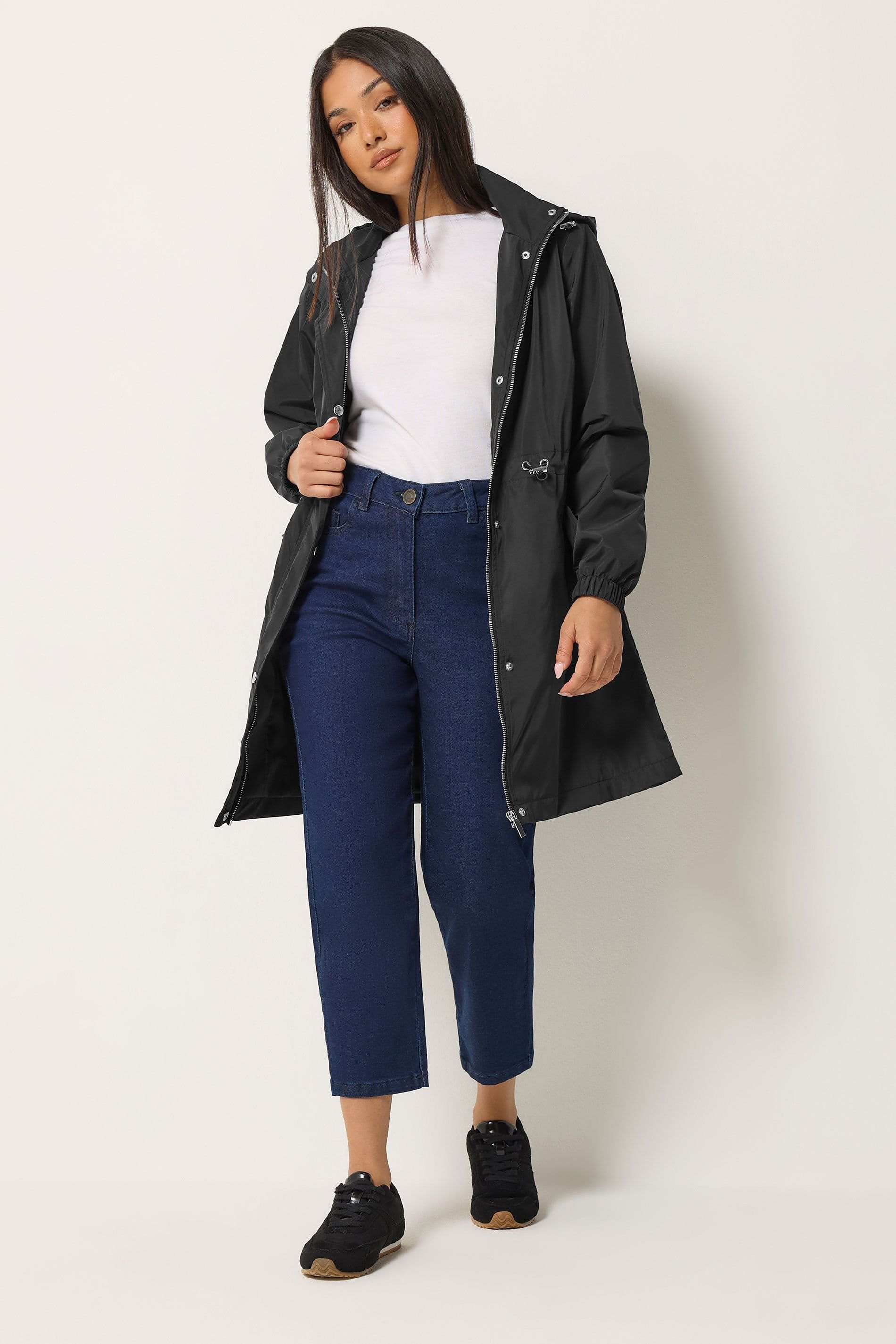 M&Co M&Co Women's Petite Rain Jacket in Black - 4