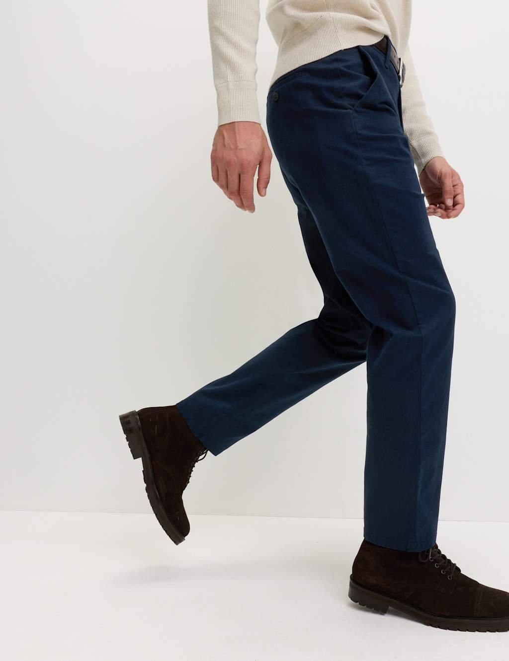 Marks & Spencer M&S 2 Pack Regular Fit Stretch Chinos Medium Navy - 2