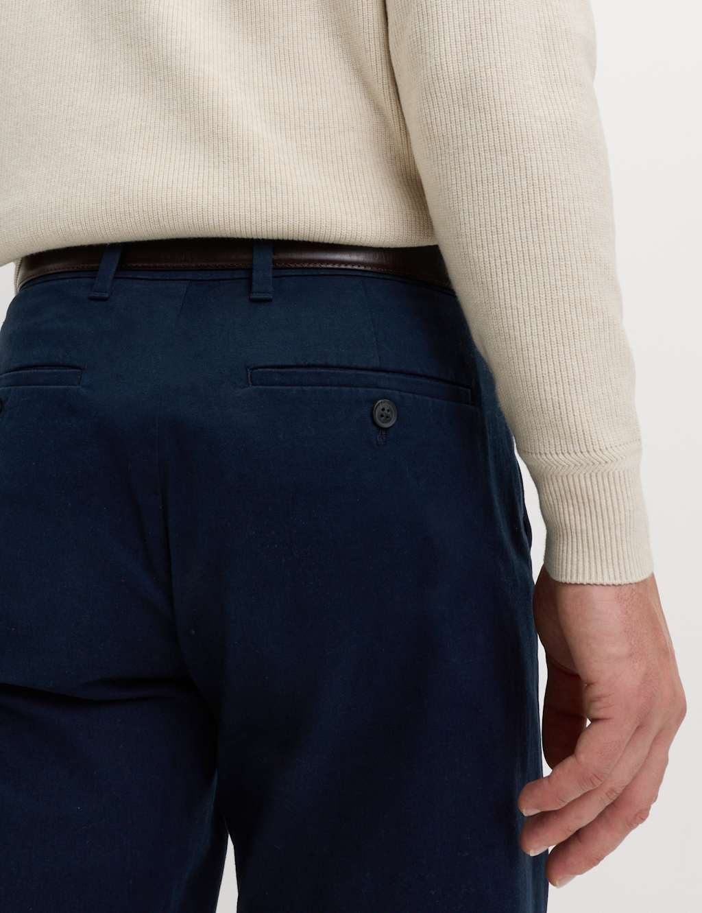 Marks & Spencer M&S 2 Pack Regular Fit Stretch Chinos Medium Navy - 3