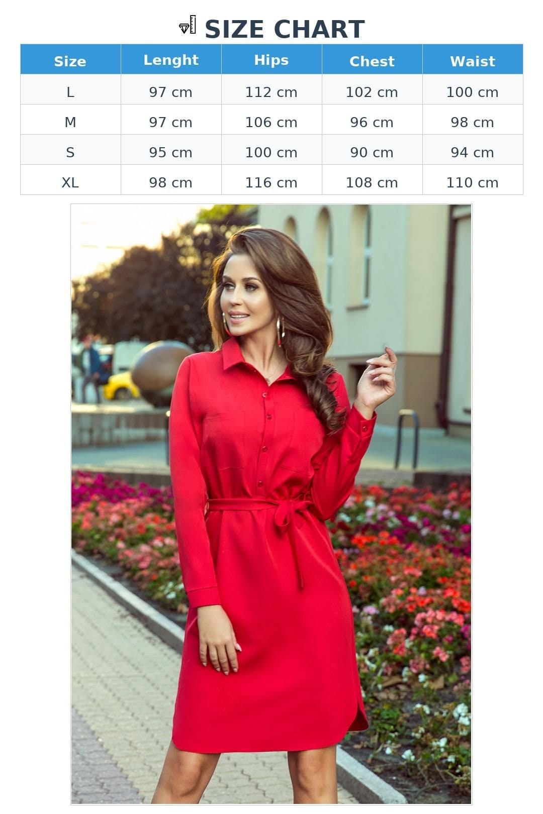 Love Lace Love Lace Women's Camille Shirt Dress With Pockets Binding in Red - 4