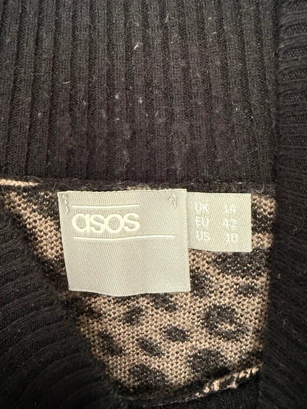 ASOS Design Leopard print message jumper