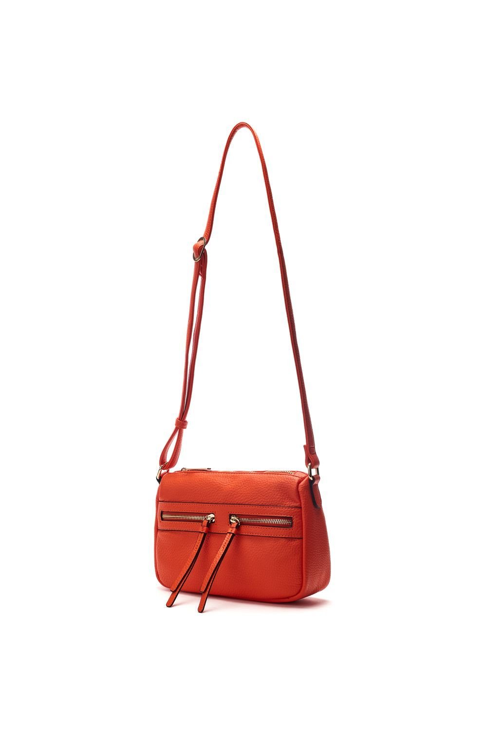 Moda In Pelle Moda In Pelle Women's 'Alex Bag' Porvair Shoulder Bag in Orange - 2